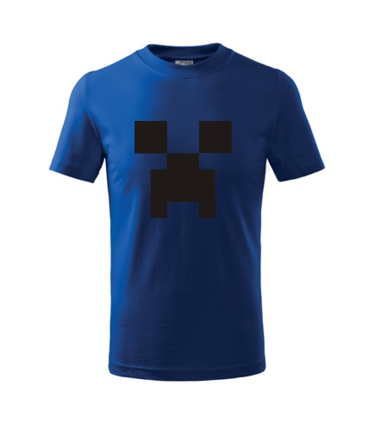 Tričko s MINECRAFT CREEPEREM Barva: královská modrá, Velikost: XL