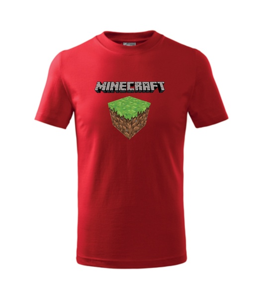 Tričko s MINECRAFT kostkou Barva: červená, Velikost: XS