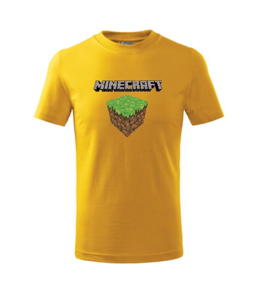 Tričko s MINECRAFT kostkou Barva: žlutá, Velikost: 2XL