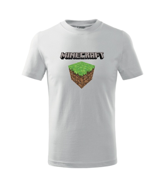 Tričko s MINECRAFT kostkou Barva: bílá, Velikost: 4XL