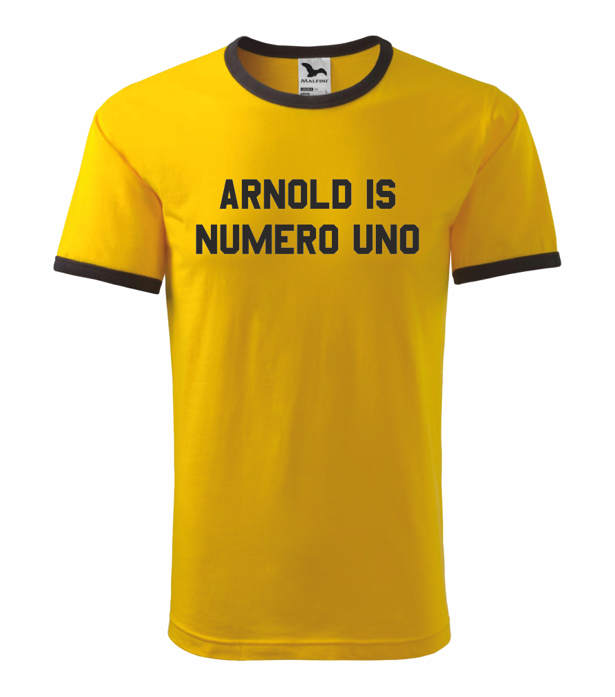 Tričko ARNOLD IS NUMERO UNO Barva: žlutá, Velikost: 2XL