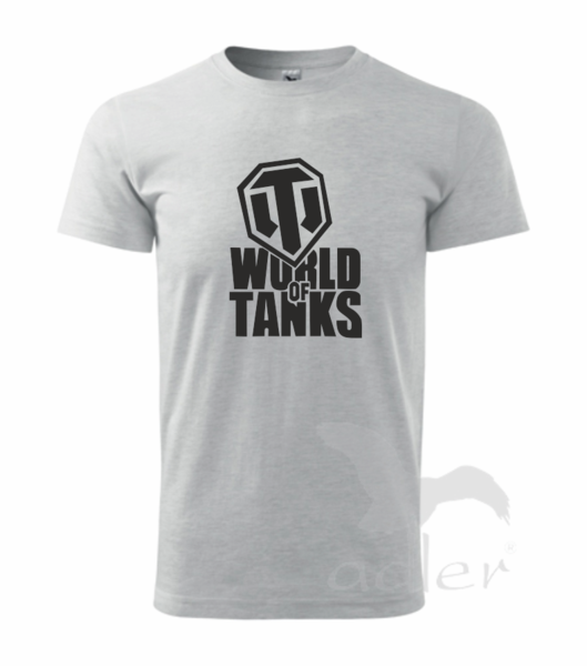 Dětské tričko s WORLD OF TANKS Barva: světle šedý melír, Velikost: 122 cm/6 let