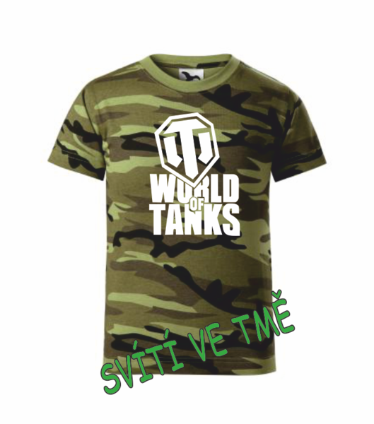 Dětské tričko s WORLD OF TANKS Barva: camouflage green, Velikost: 158 cm/12 let