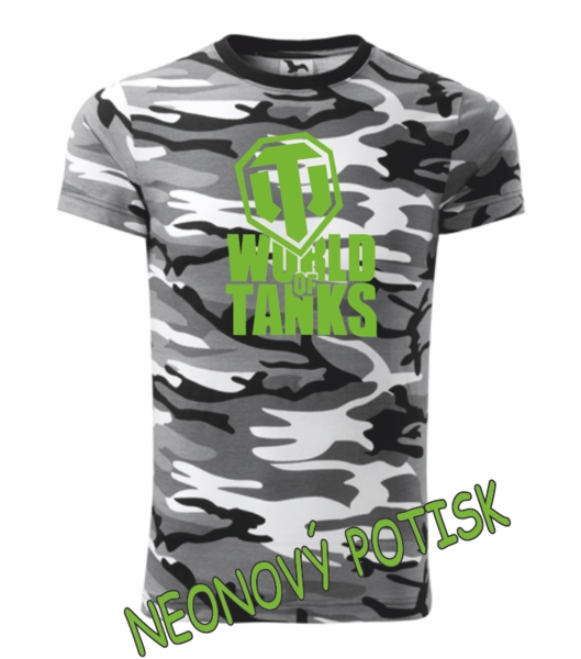 Tričko s WORLD OF TANKS Barva: camouflage gray, Velikost: XS