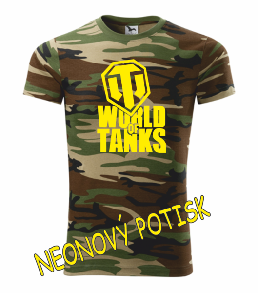 Tričko s WORLD OF TANKS Barva: camouflage brown, Velikost: XL