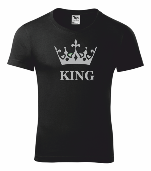 Tričko černé s KING Velikost: S, Barva potisku: stříbrná