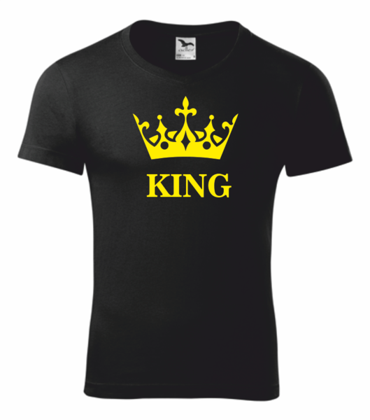 Tričko černé s KING Velikost: XL, Barva potisku: zlatá