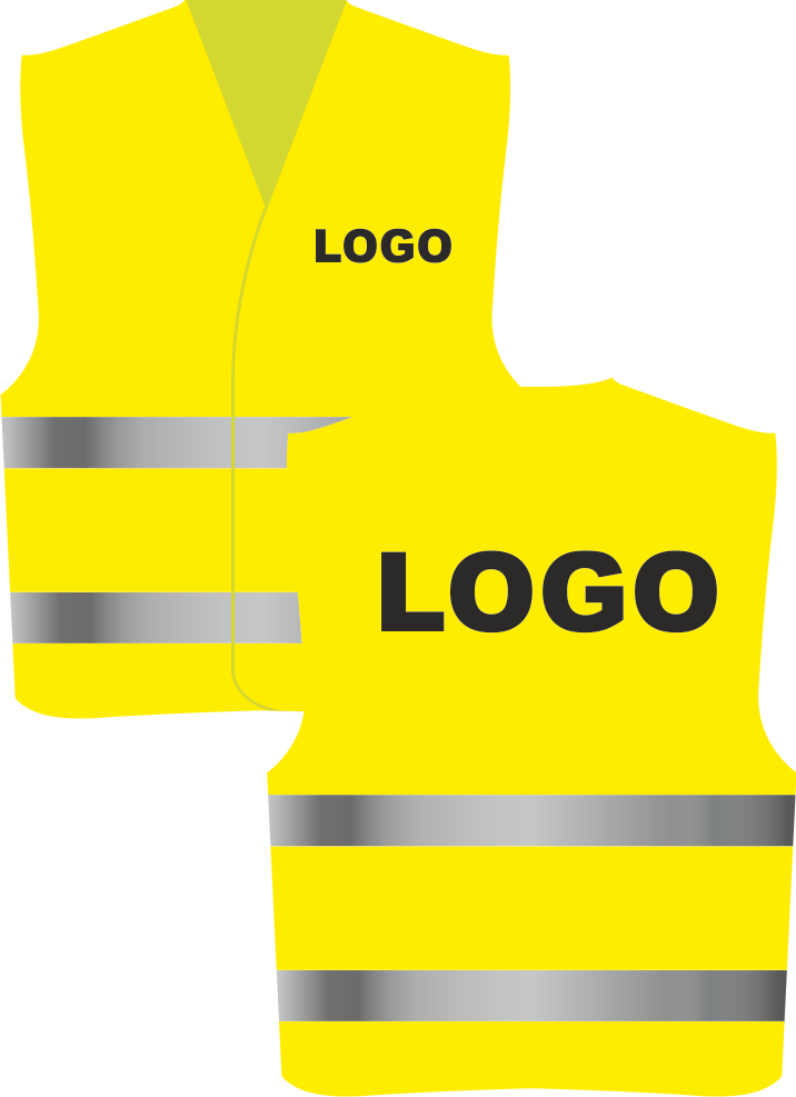 Reflexní vesta s POTISKEM Barva: fluorescenční žlutá, Velikost: XL