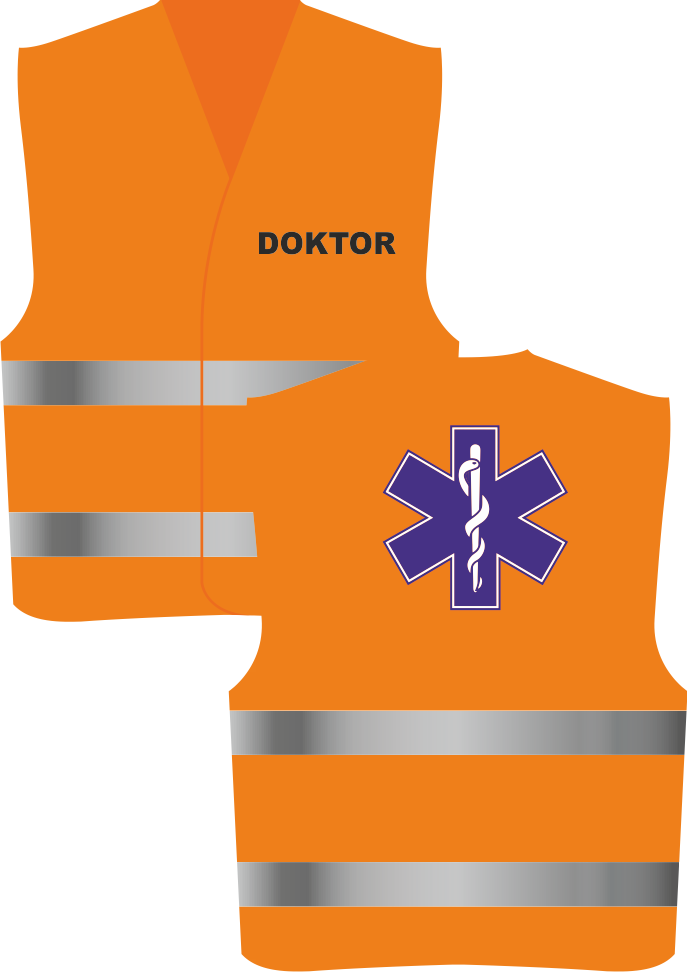 Reflexní vesta s POTISKEM Barva: fluorescenční oranžová, Velikost: M