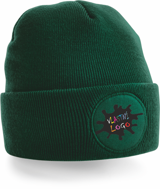 Zimní čepice s vlastním potiskem 2 Barva: lahvově zelená, Velikost: uni