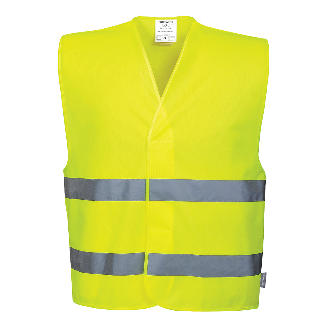 Reflexní vesta s dvěma pruhy Barva: žlutá, Velikost: L/XL