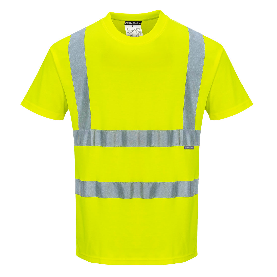 Reflexní bavlněné triko Comfort s krátkými rukávy Barva: žlutá, Velikost: S