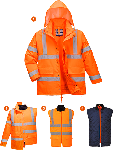 Zimní bunda 4v1 Hi-Vis Traffic Barva: oranžová, Velikost: XS