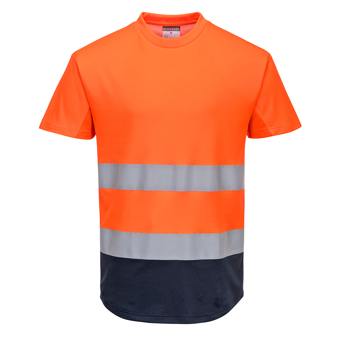 Dvoubarevné síťované tričko Barva: oranžová-námořní modrá, Velikost: 3XL