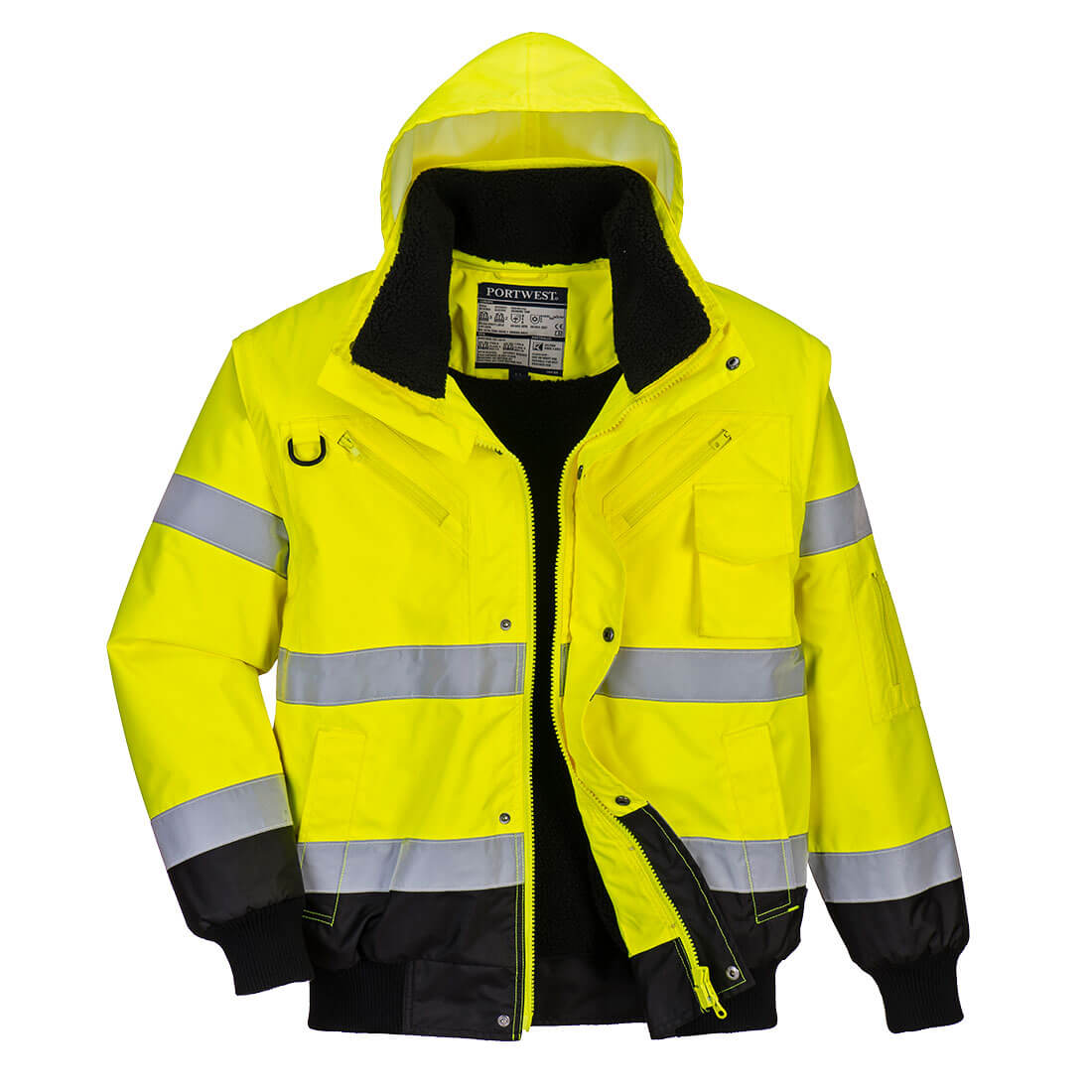 Zimní bunda Bomber Hi-Vis Contrast Barva: žlutá-černá, Velikost: S