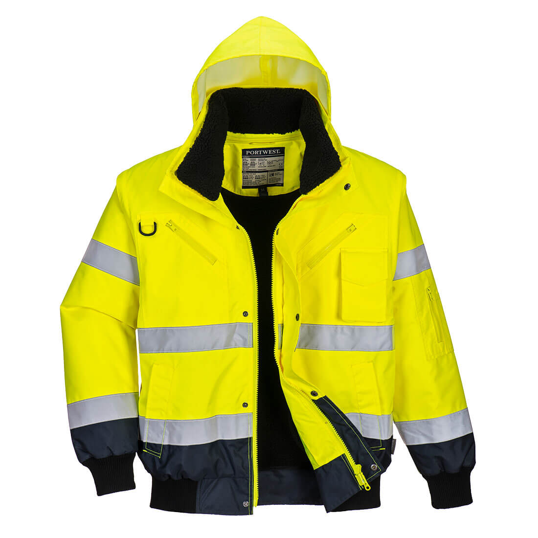 Zimní bunda Bomber Hi-Vis Contrast Barva: žlutá-námořní modrá, Velikost: L