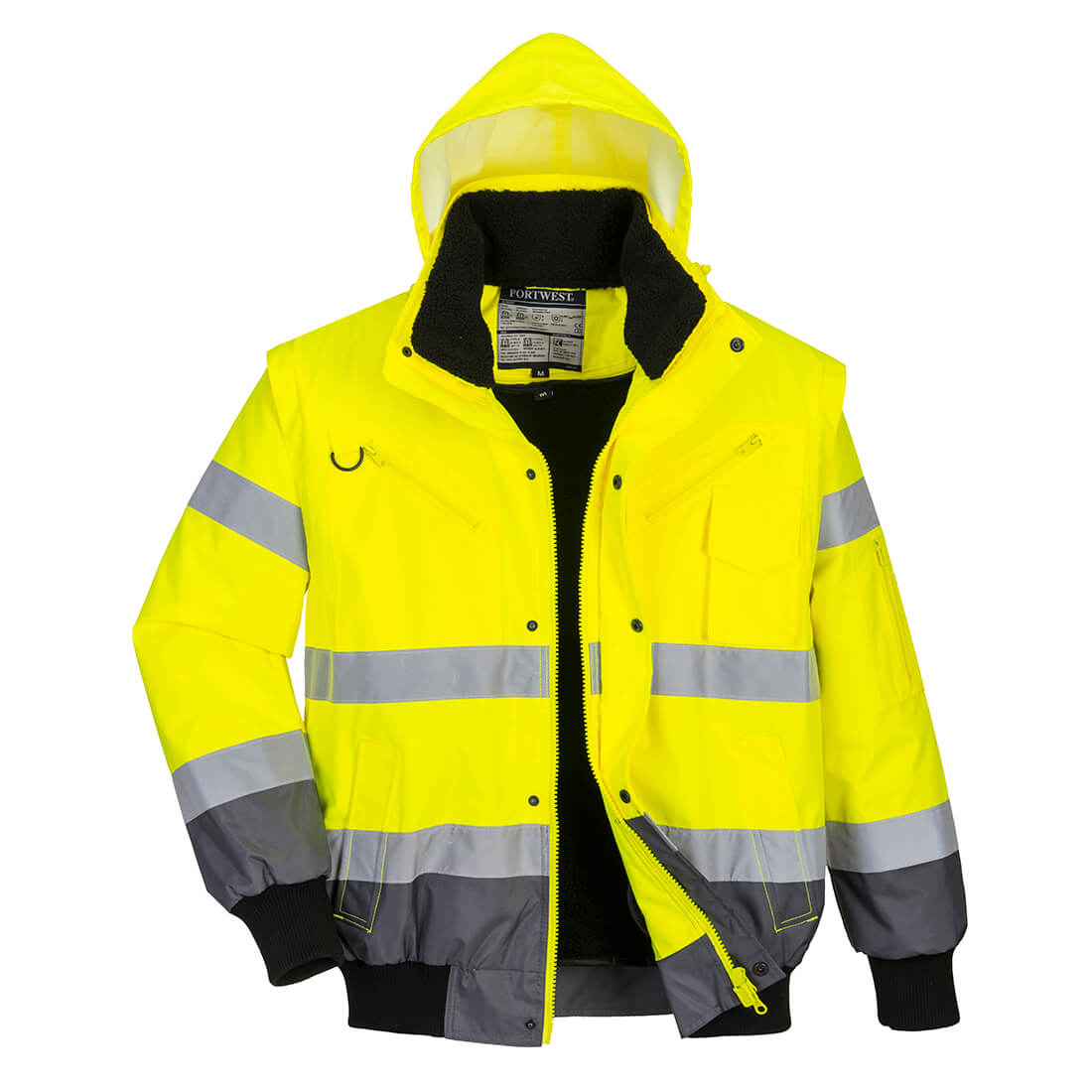 Zimní bunda Bomber Hi-Vis Contrast Barva: žlutá-šedá, Velikost: S