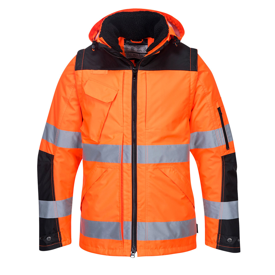 Zimní bunda Pro Hi-Vis 3v1 Barva: oranžová-černá, Velikost: L