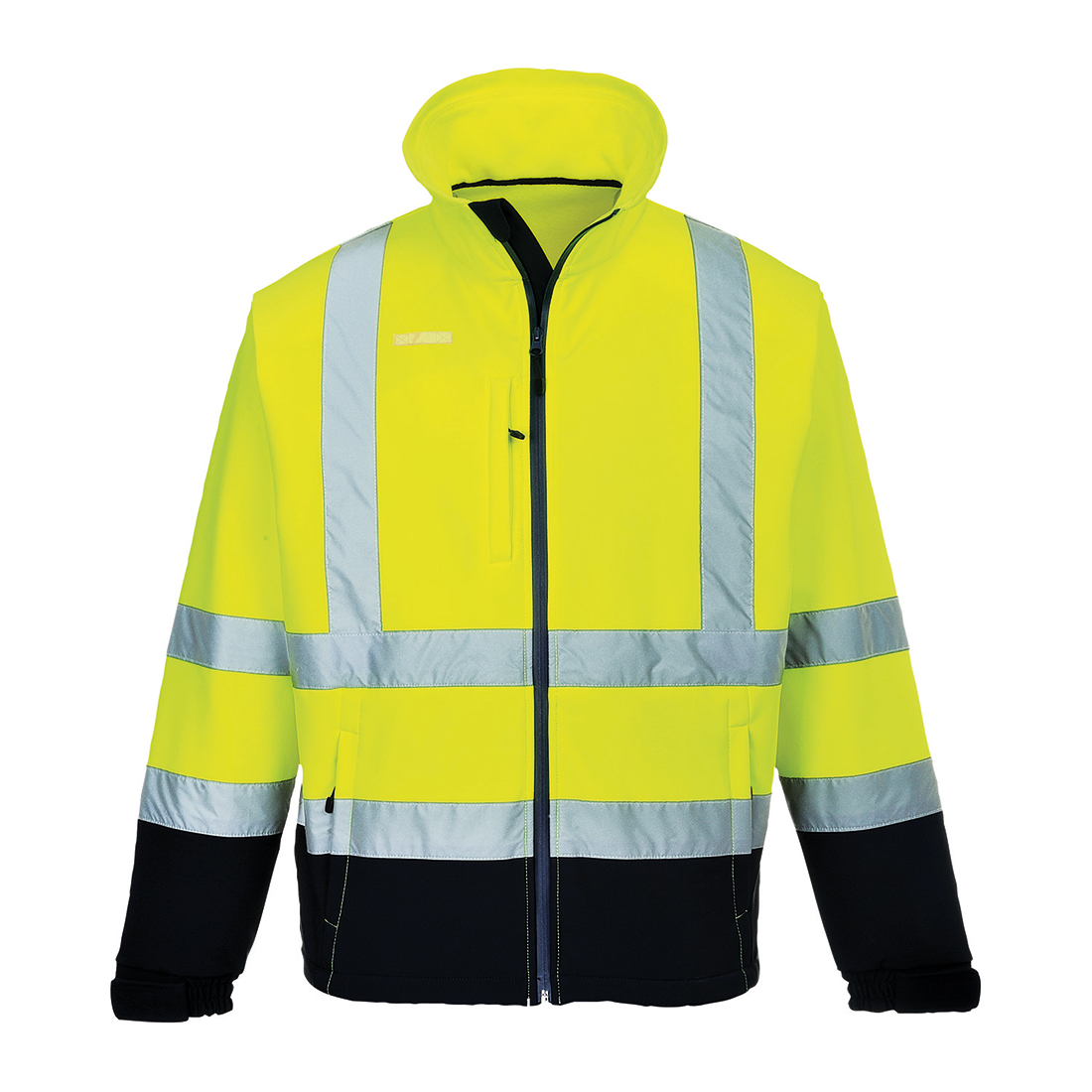 Bunda Hi-Vis Contrast Softshell (3L) Barva: žlutá-námořní modrá, Velikost: XL