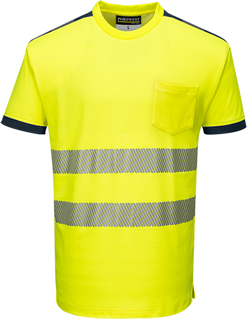 Tričko HiVis PW3 Barva: žlutá-námořní modrá, Velikost: 3XL