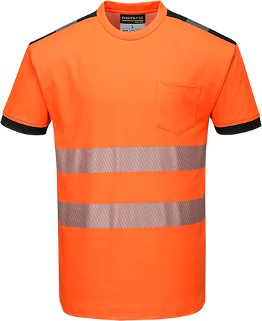 Tričko HiVis PW3 Barva: oranžová-černá, Velikost: S