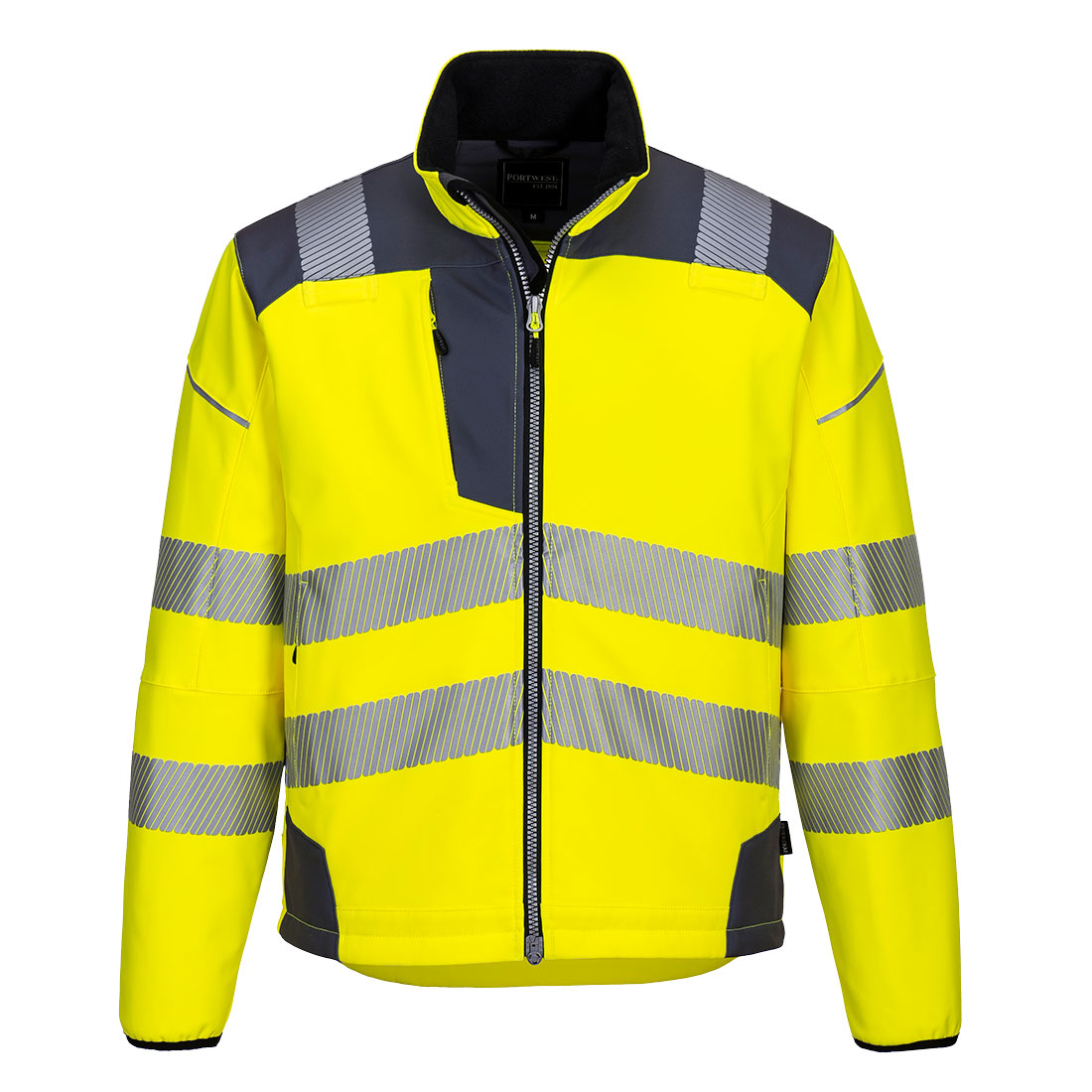 Bunda HiVis Softshell PW3 Barva: červená-černá, Velikost: S