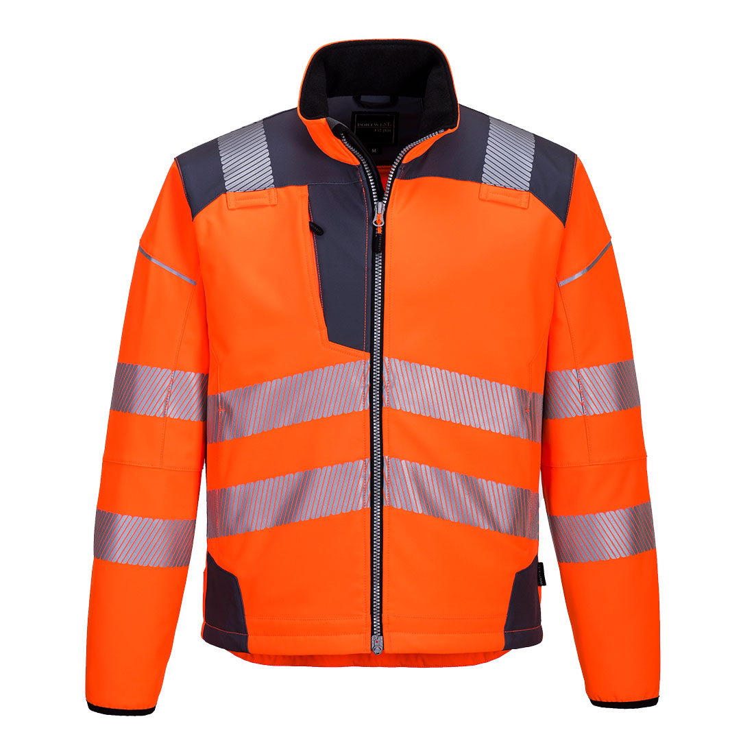 Bunda HiVis Softshell PW3 Barva: oranžová-šedá, Velikost: 3XL