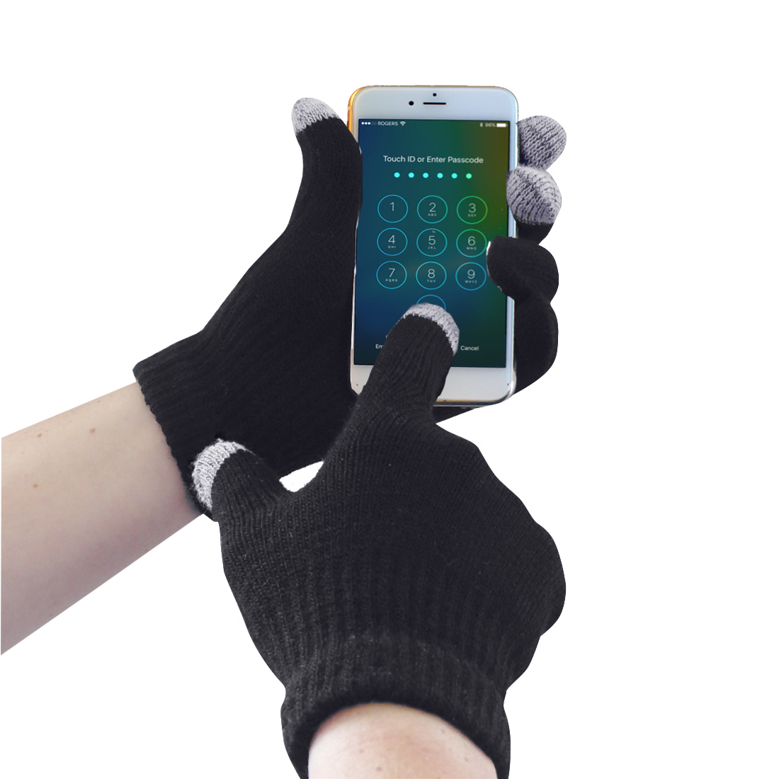 Pletené rukavice Touchscreen Barva: černá, Velikost: L/XL