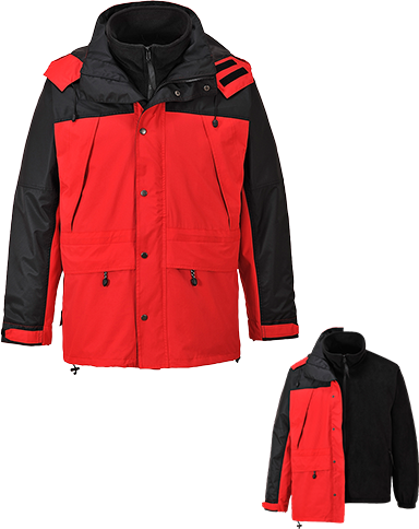 Prodyšná bunda Orkney 3v1 Barva: červená, Velikost: M