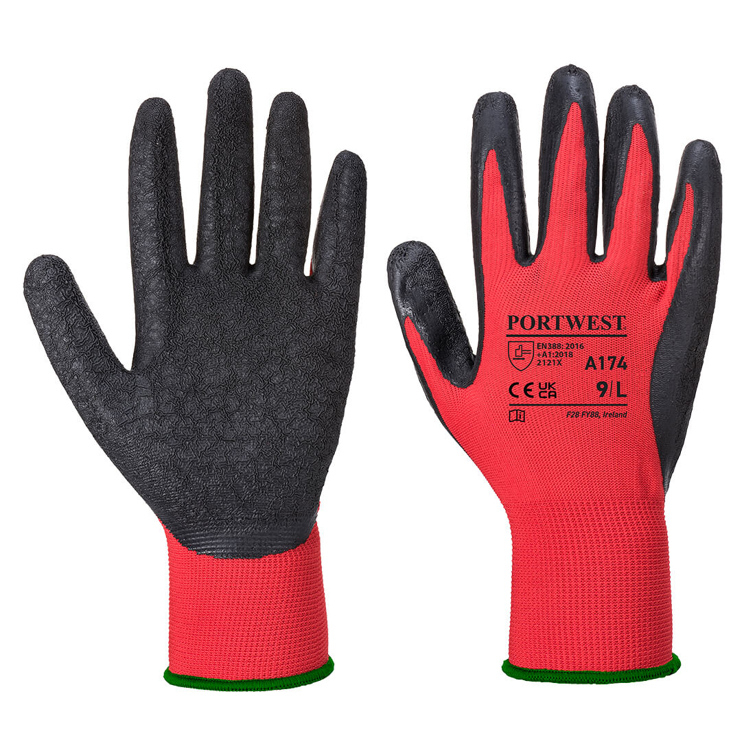 Latexové rukavice Flex Grip Barva: červená-černá, Velikost: L