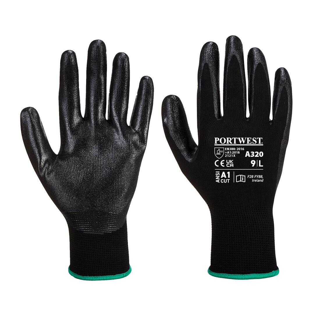 Polomáčené rukavice Dexti-Grip Barva: černá, Velikost: L