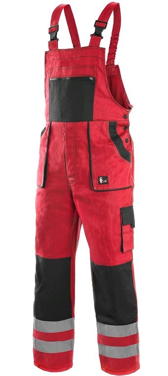 Pánské laclové kalhoty CXS LUXY BRIGHT Barva: červená-černá, Velikost: 48