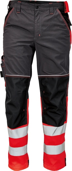 Pracovní kalhoty s reflexními pruhy KNOXFIELD Barva: červená-antracitová, Velikost: 54