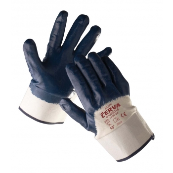 Polomáčené pracovní rukavice RUFF Barva: modrá, Velikost: 9