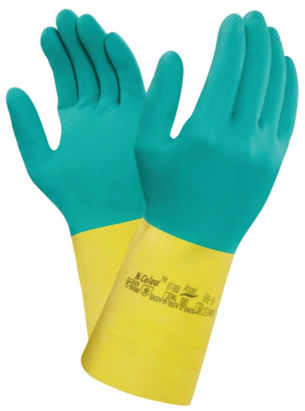 Kyselinovzdorné rukavice BI-COLOUR Velikost: 8