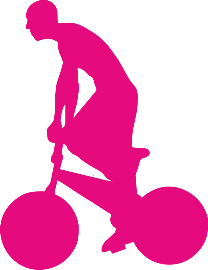 Potisk CYKLISTA Barva: neon pink, Velikost motivu: 8 cm