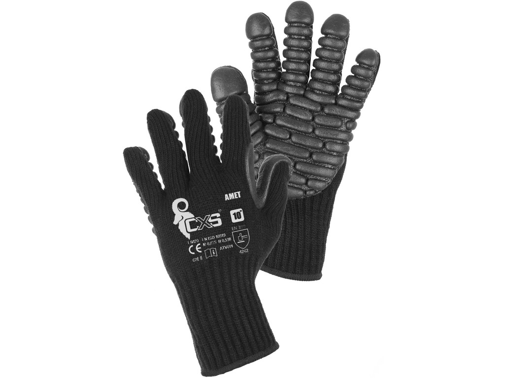 Antivibrační rukavice AMET Barva: černá, Velikost: 10
