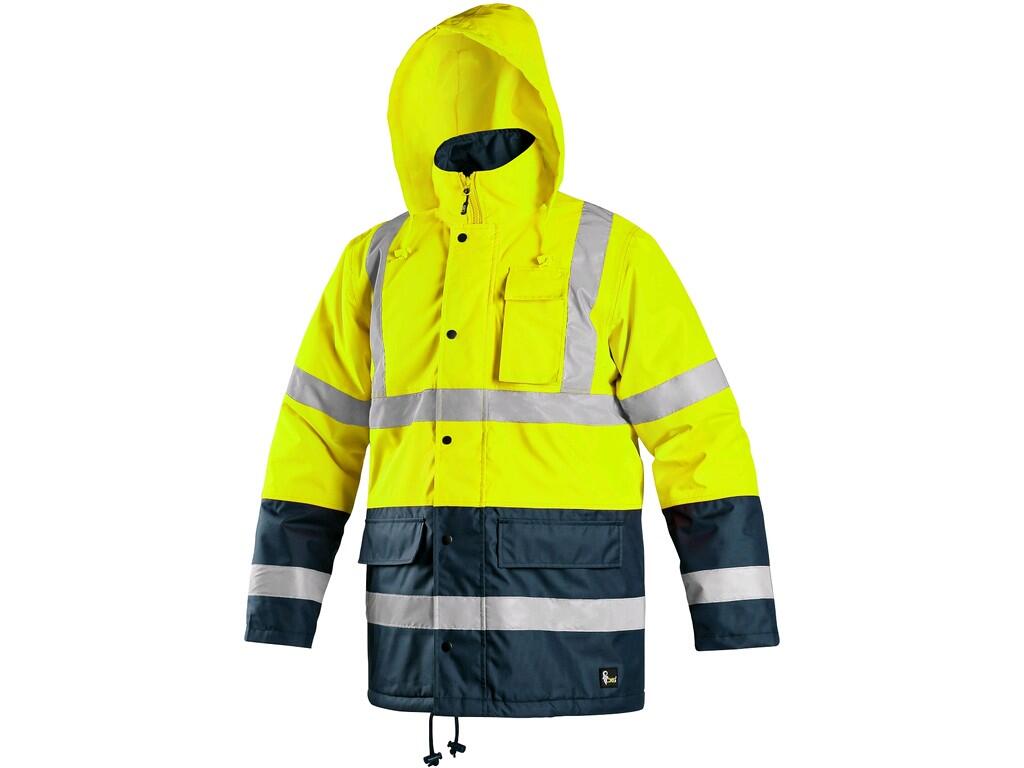 Pánská zateplená reflexní bunda OXFORD Barva: žlutá-námořní modrá, Velikost: L