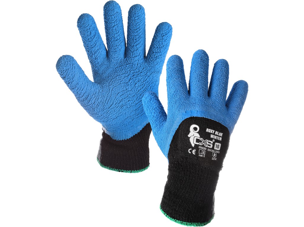 Zimní povrstvené rukavice ROXY BLUE WINTER Velikost: 10