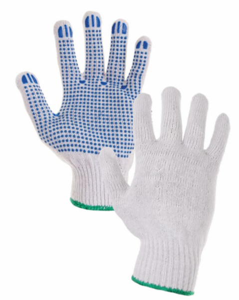 Textilní rukavice FALO s PVC terčíky Velikost: 8