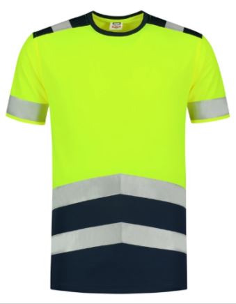 T-Shirt High Vis Bicolor Tričko unisex Barva: fluorescenční žlutá, Velikost: 2XL