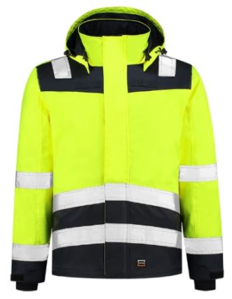 Midi Parka High Vis Bicolor Pracovní bunda unisex Barva: fluorescenční žlutá, Velikost: L