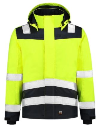 Midi Parka High Vis Bicolor Pracovní bunda unisex Barva: fluorescenční žlutá, Velikost: 4XL