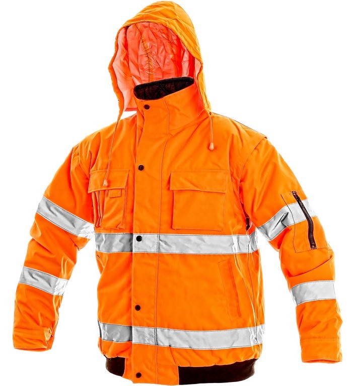 Pánská zimní bunda CXS LEEDS 2v1 Barva: fluorescenční oranžová, Velikost: M