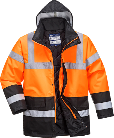 Dvoubarevná zimní bunda Hi-Vis Traffic Barva: oranžová-černá, Velikost: M