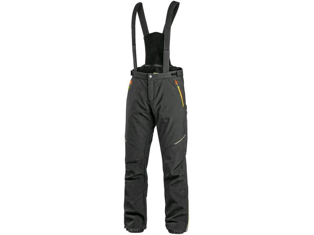 Pánské zimní softshellové kalhoty CXS TRENTON Barva: černá-žlutá, Velikost: 50
