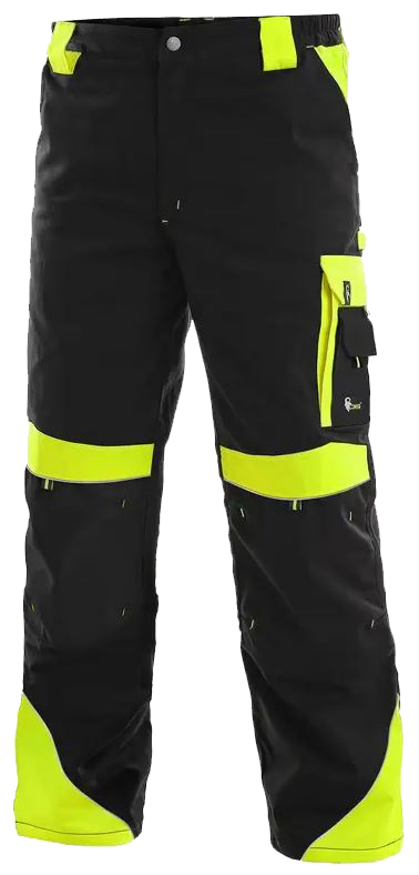 Zkrácené kalhoty do pasu CXS SIRIUS BRIGHTON Barva: černá-žlutá, Velikost: 48