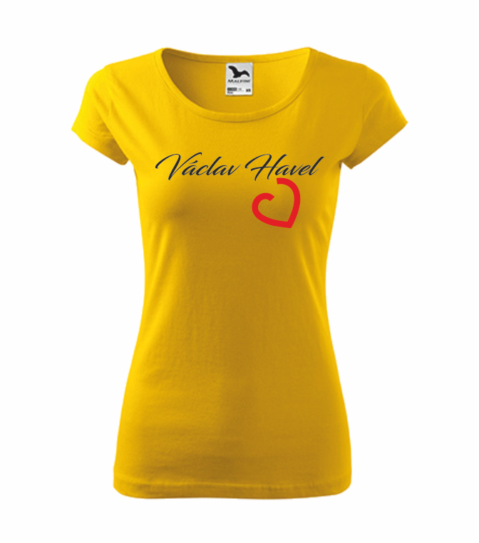 Dámské tričko VÁCLAV HAVEL Barva: žlutá, Velikost: XS