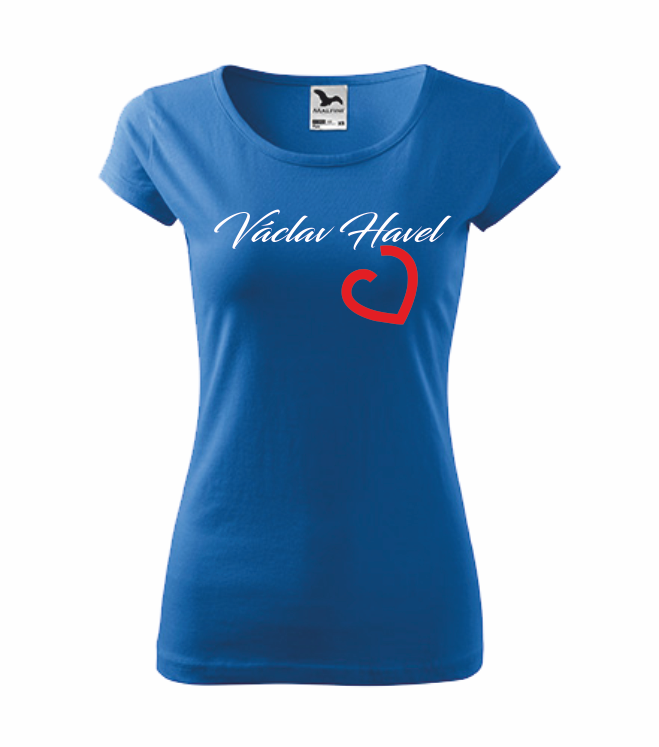 Dámské tričko VÁCLAV HAVEL Barva: azurově modrá, Velikost: M