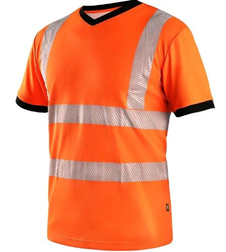 Pánské výstražné tričko CXS RIPON Barva: oranžová-černá, Velikost: XL